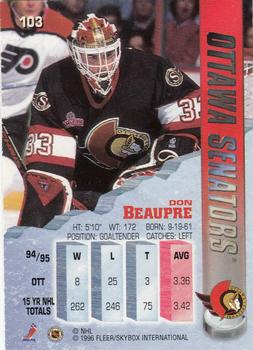 1995-96 Metal #103 Don Beaupre Back