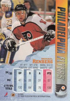 1995-96 Metal #113 Mikael Renberg Back
