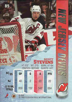 1995-96 Metal #85 Scott Stevens Back