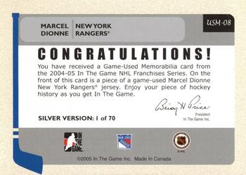 2004-05 In The Game Franchises Update - Memorabilia #USM8 Marcel Dionne Back