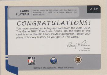 2004-05 In The Game Franchises US East - Autographs #A-LP Larry Playfair Back