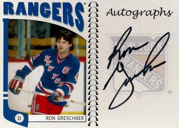 2004-05 In The Game Franchises US East - Autographs #A-RG Ron Greschner Front