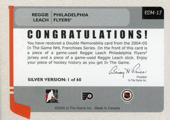 2004-05 In The Game Franchises US East - Double Memorabilia #EDM-17 Reggie Leach Back