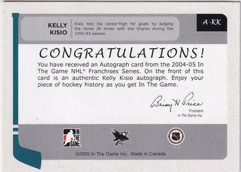 2004-05 In The Game Franchises US West - Autographs #A-KK Kelly Kisio Back