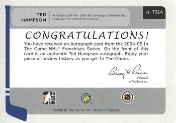 2004-05 In The Game Franchises US West - Autographs #A-THA Ted Hampson Back