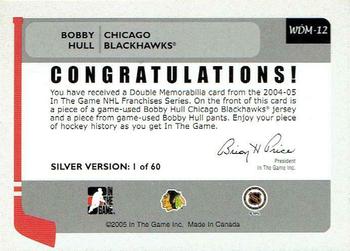 2004-05 In The Game Franchises US West - Double Memorabilia #WDM-12 Bobby Hull Back