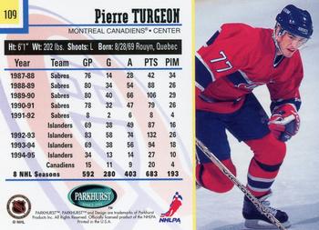 1995-96 Parkhurst International #109 Pierre Turgeon Back