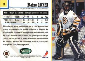 1995-96 Parkhurst International #14 Blaine Lacher Back