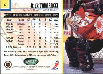 1995-96 Parkhurst International #32 Rick Tabaracci Back