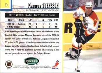 1995-96 Parkhurst International #83 Magnus Svensson Back