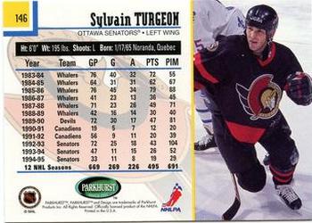 1995-96 Parkhurst International #146 Sylvain Turgeon Back