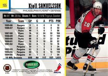1995-96 Parkhurst International #155 Kjell Samuelsson Back