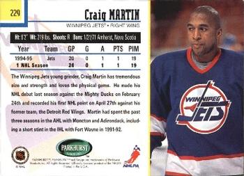 1995-96 Parkhurst International #229 Craig Martin Back