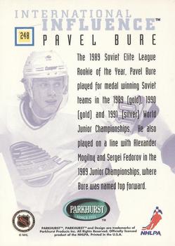 1995-96 Parkhurst International #248 Pavel Bure Back