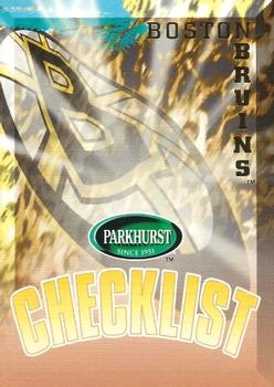 1995-96 Parkhurst International #288 Bruins Checklist Front