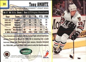 1995-96 Parkhurst International #311 Tony Amonte Back