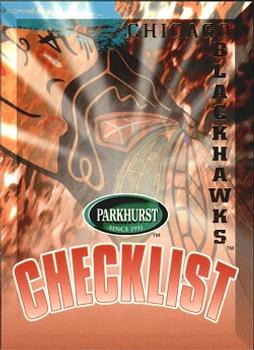 1995-96 Parkhurst International #315 Blackhawks Checklist Front