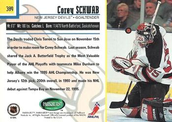 1995-96 Parkhurst International #389 Corey Schwab Back