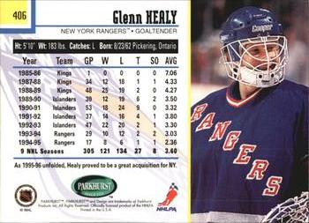 1995-96 Parkhurst International #406 Glenn Healy Back