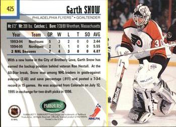 1995-96 Parkhurst International #425 Garth Snow Back