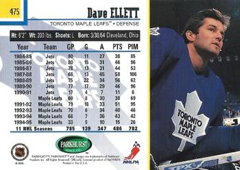 1995-96 Parkhurst International #475 Dave Ellett Back