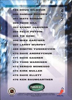 1995-96 Parkhurst International #477 Maple Leafs Checklist Back