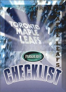 1995-96 Parkhurst International #477 Maple Leafs Checklist Front