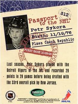 1995-96 Parkhurst International #512 Petr Sykora Back