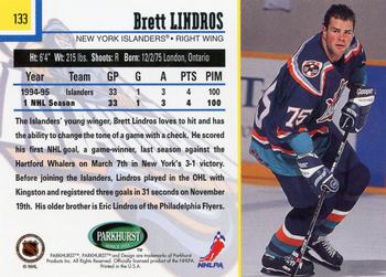 1995-96 Parkhurst International #133 Brett Lindros Back