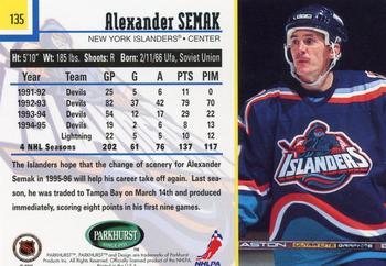 1995-96 Parkhurst International #135 Alexander Semak Back