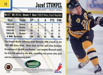 1995-96 Parkhurst International #13 Jozef Stumpel Back