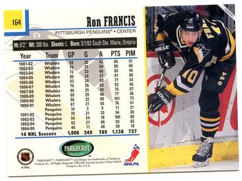 1995-96 Parkhurst International #164 Ron Francis Back