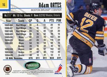 1995-96 Parkhurst International #16 Adam Oates Back