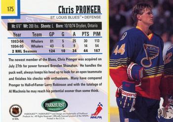 1995-96 Parkhurst International #175 Chris Pronger Back