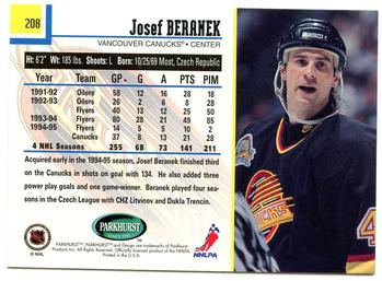 1995-96 Parkhurst International #208 Josef Beranek Back