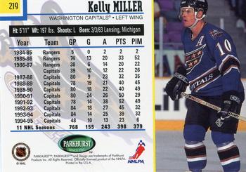 1995-96 Parkhurst International #219 Kelly Miller Back