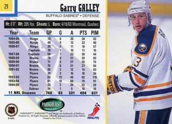1995-96 Parkhurst International #21 Garry Galley Back