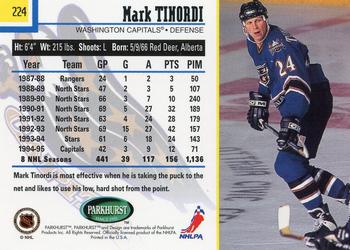 1995-96 Parkhurst International #224 Mark Tinordi Back