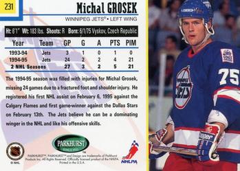 1995-96 Parkhurst International #231 Michal Grosek Back