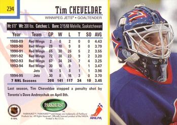 1995-96 Parkhurst International #234 Tim Cheveldae Back