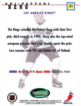 1995-96 Parkhurst International #253 Aki-Petteri Berg Back
