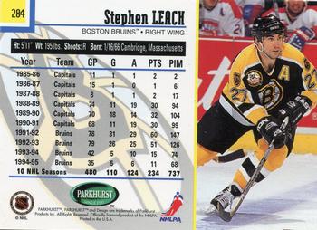 1995-96 Parkhurst International #284 Stephen Leach Back