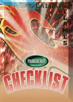 1995-96 Parkhurst International #306 Flames Checklist Front