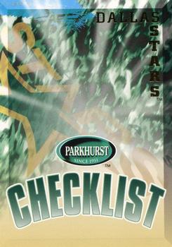 1995-96 Parkhurst International #333 Stars Checklist Front