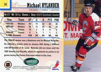 1995-96 Parkhurst International #34 Michael Nylander Back