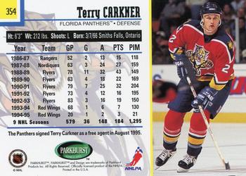 1995-96 Parkhurst International #354 Terry Carkner Back