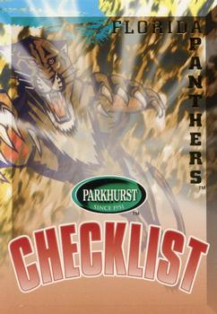 1995-96 Parkhurst International #360 Panthers Checklist Front