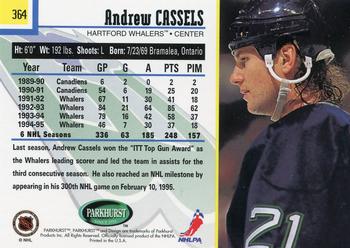 1995-96 Parkhurst International #364 Andrew Cassels Back