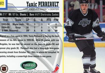 1995-96 Parkhurst International #372 Yanic Perreault Back