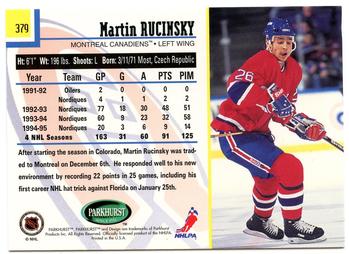 1995-96 Parkhurst International #379 Martin Rucinsky Back